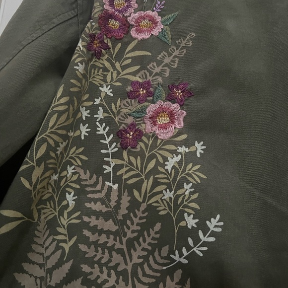 Sheryl Crow Designer Army/Military Green Jacket withh Embroidery 100% Cotton - Picture 8 of 16